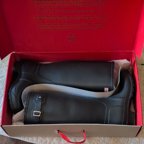 Hunter Tall Dark Slate Rain Boots - Picture 4 of 5